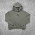 Mertra Seam-Detailed Emblem Hoodie - Olive Grey