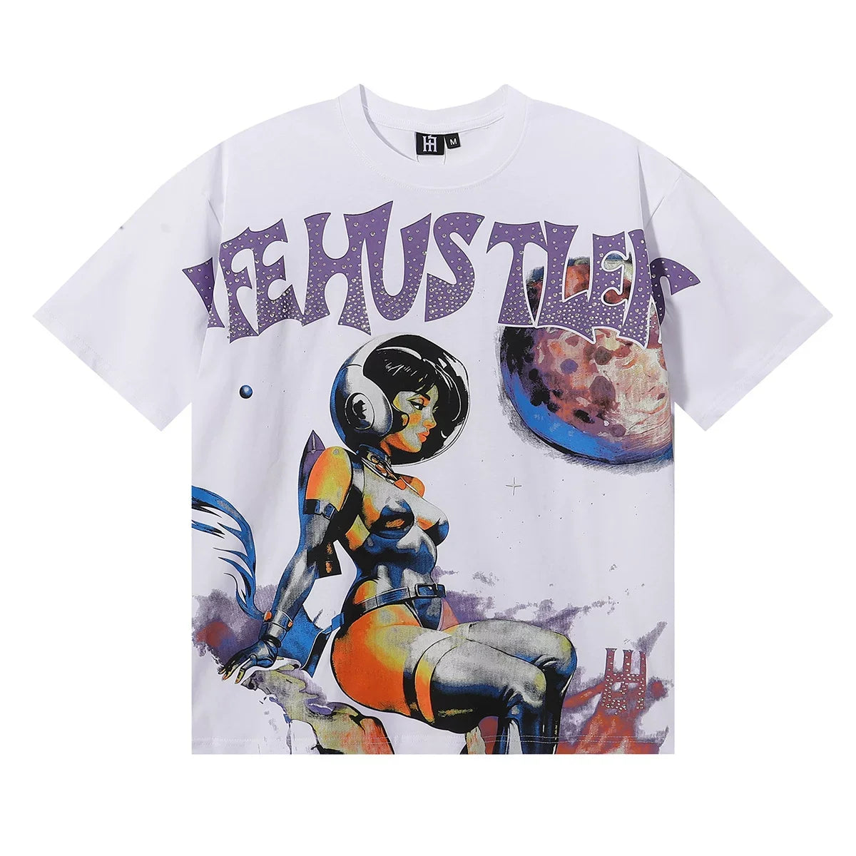 Life Hustlers Astronaut Space Graphic Tee - White