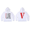 Vlone Classic Logo Graphic Hoodie - White/Red