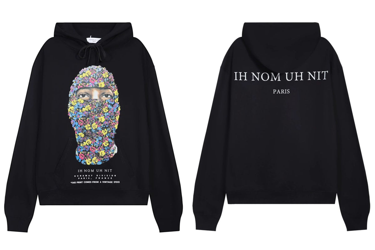 IH NOM UH NIT Floral Mask Graphic Hoodie - Black