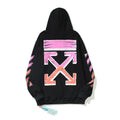 Off-White Black Pink-Purple Gradient Sketch Frame Hoodie