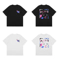 Off-White Pink Purple Abstract Arrow Cross Print Short Sleeve T-Shirt