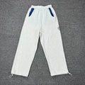 Mertra Contrast Pocket Straight-Leg Sweatpants - Light Grey/Blue