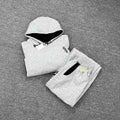 Mertra Contrast Colorblock Fleece Tracksuit Set - Light Grey/Black