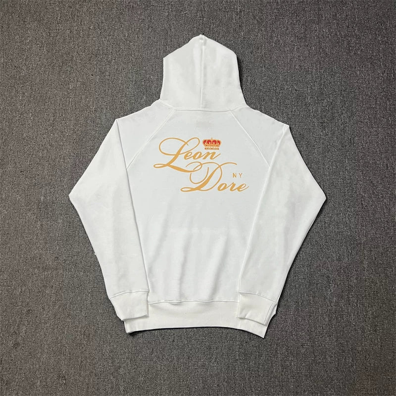 Aimé Leon Dore Crown Crest Logo Hoodie - White