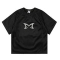 Mertra All-Over Monogram Mesh Raglan Tee - Black