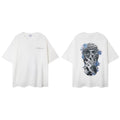 IH NOM UH NIT Blue Floral Mask Back Print Tee - Off-White